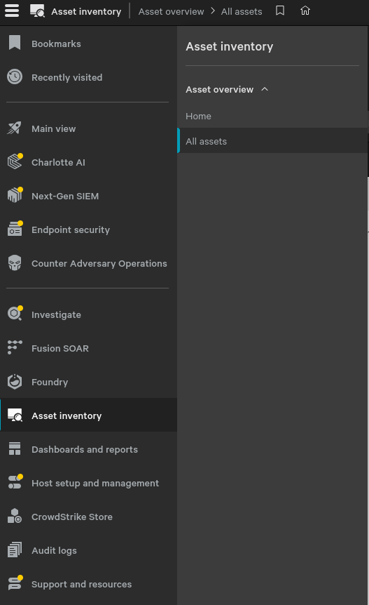image of CrowdStrike menu